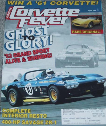 CORVETTE FEVER 1994 AUG - ZR-1, '71 LS6, GRAND SPORT 001, PROJ 68, BOB GOLD*